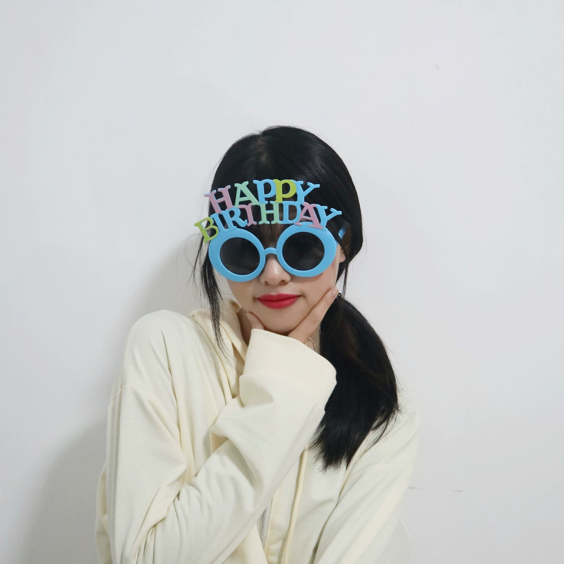 Корея версия реквизита для вечеринки, очки с надписью Happy Birthday, солнцезащитные очки, буквы, форма очков Happy Birthday