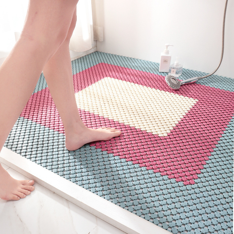 New TPE full-shop bathroom stitching floor mat DIY home bathroom shower room bath waterproof non-slip foot mat