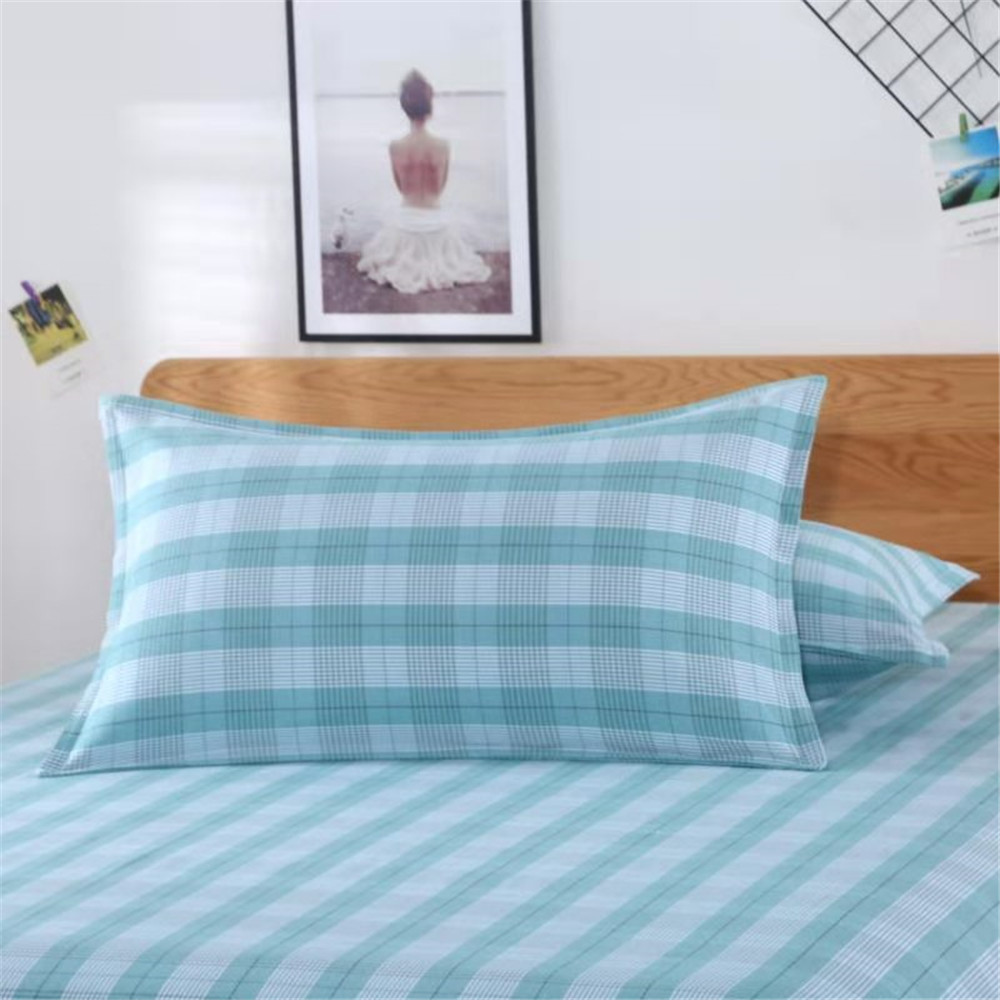 厂家批发21线老粗布枕套学生单人双人地摊枕套一对装一只装简约