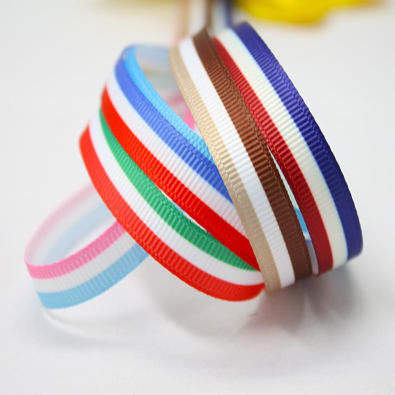 Yao Ming cinta de tres colores a rayas cinta de impresión cinta DIY ropa accesorios textiles accesorios para el cabello decoración 6 colores