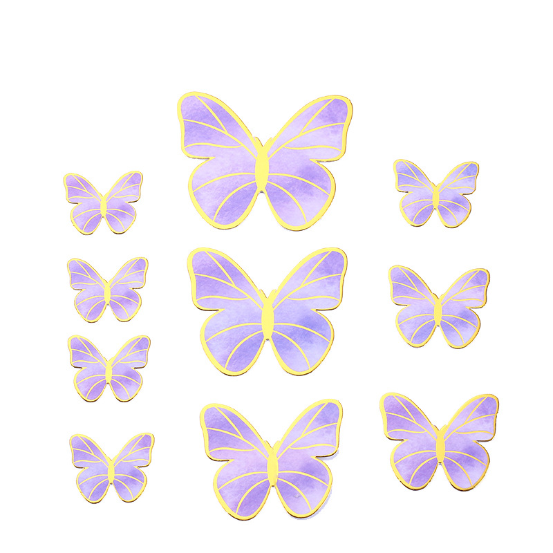 Cake Decoration Internet Celebrity Ins Style Pink Purple Fairy Butterfly Cake Decoration Insert Birthday Cake Insert