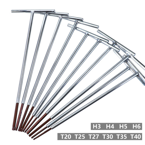 Extended T-type Torx wrench S2 flat head hexagonal/flower-shaped screwdriver Magnetic labor-saving wrench tool