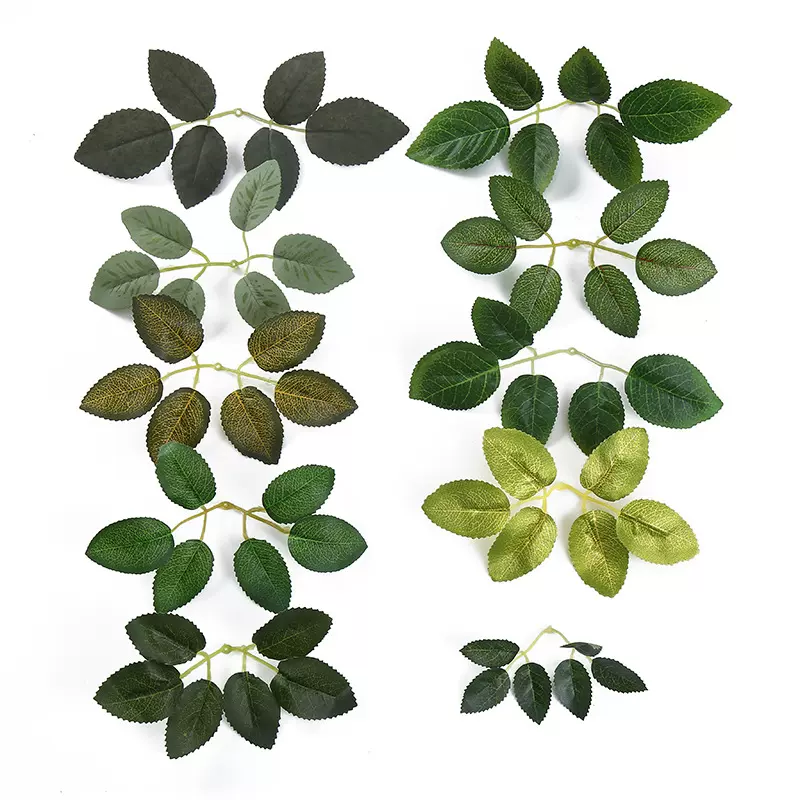 酒店布置仿真叶半成品金六叶仿真叶子配件家庭绿化微景观绿植批发