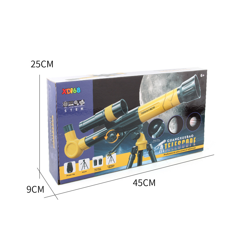 Experimento de ciencia para niños telescopio astronómico de nivel de entrada HD telescopio de visualización de estrellas juguetes interiores y exteriores exportación