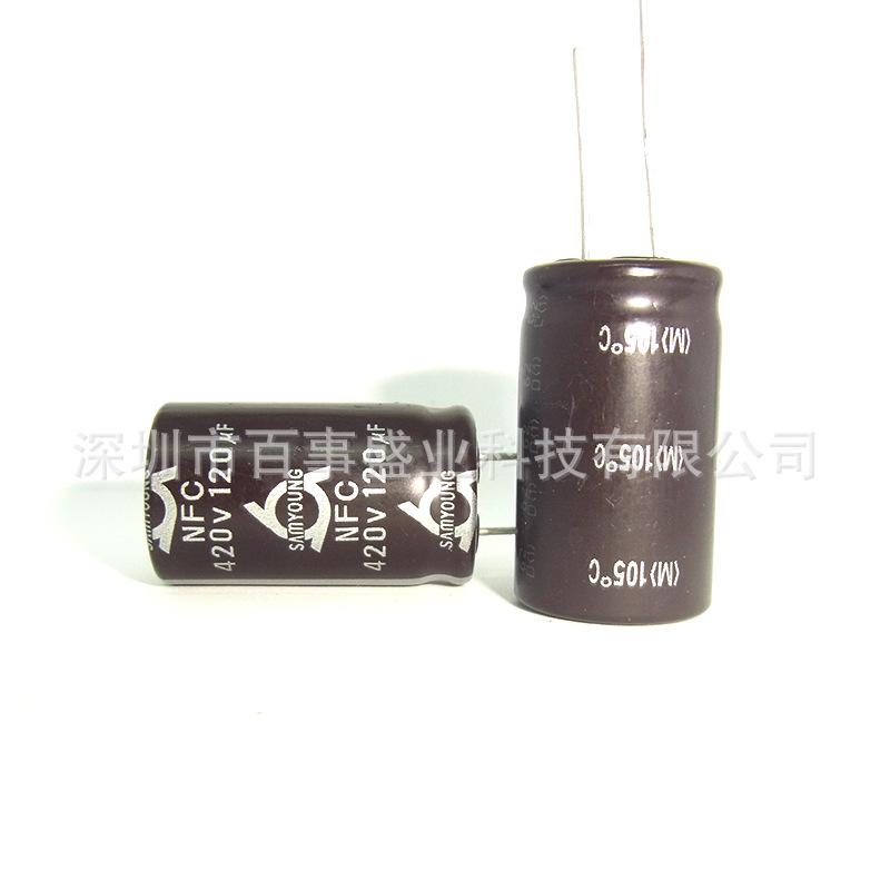 原装三莹SAMYOUNG 电解电容420V 120UF 18X30 105度  NFC系列