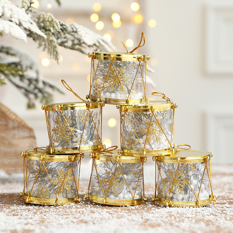 Hong Kong Heng Navidad tambor decoración suministros plástico tambor Navidad colgante Navidad regalo lugar diseño props