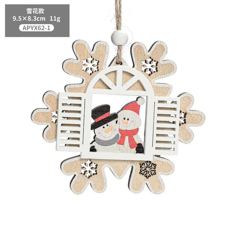 Hong Kong Heng decoraciones de Navidad árbol de Navidad colgante pintado de madera Santa Claus foto marco decoración colgante pequeño regalo