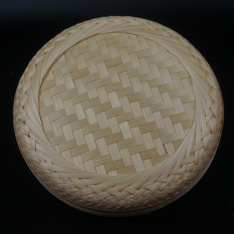 批发竹编小篓 可装 357克双饼 竹芯编织工艺品 普洱茶竹筐包装盒