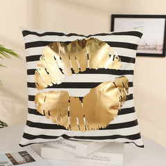 Ins Nordic style square short plush gold-plated cushion cover Sofa bedroom fashionable throw pillow Car office waist cushion