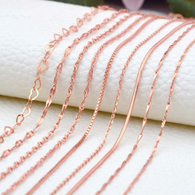 【工厂批发】925纯银18k玫瑰金项链彩金配链锁骨链彩银链光裸链子