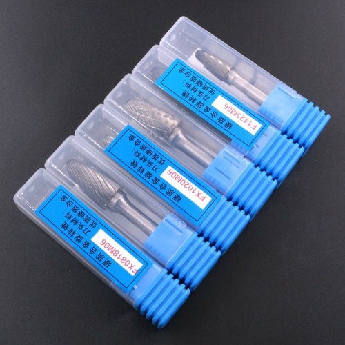 Carbide rotary file F type single and double grain tungsten steel grinding head metal jade wood root engraving and polishing electric grinding head