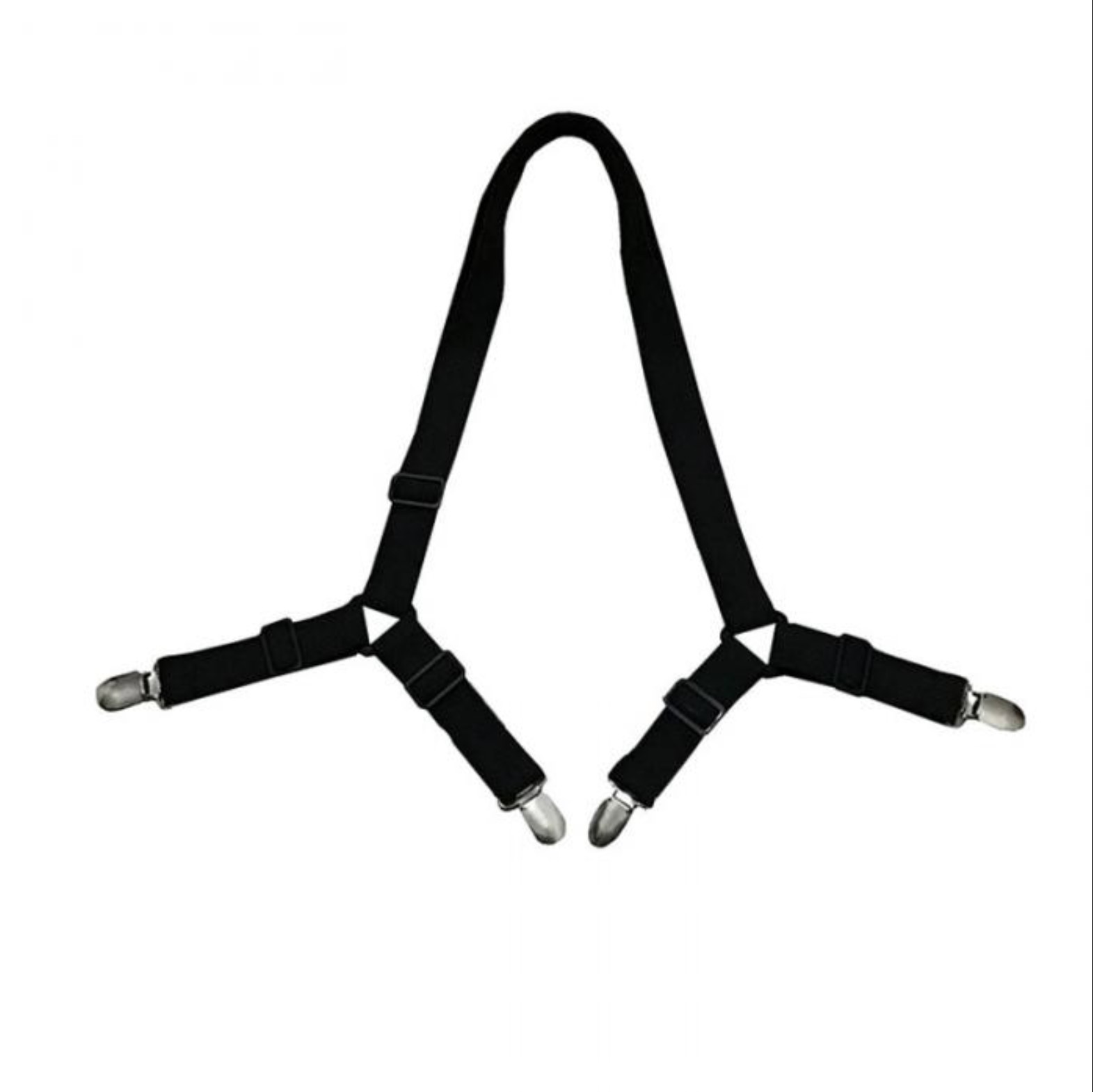 Sábana de cama soporte ajustable Cruz hoja de cama clip banda elástica equipado hoja sujetador Correa Clip, 2 negro