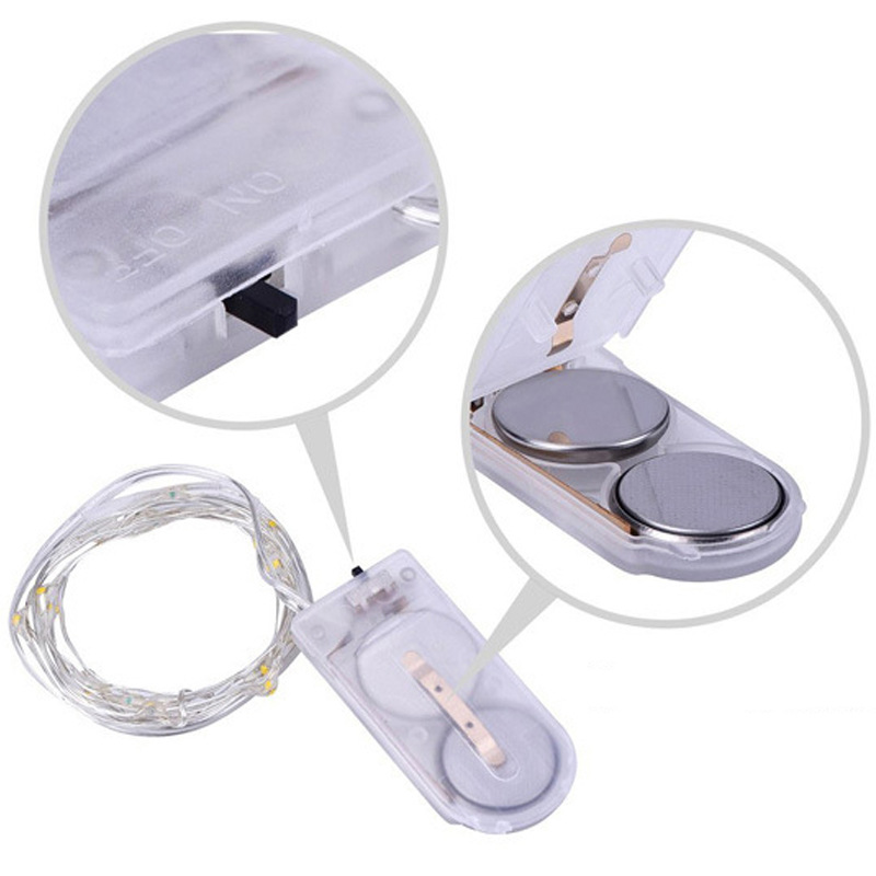 Cadena de luz de alambre de cobre LUZ DE Navidad botón de color de la flor de la torta caja de regalo Estrella Cadena de Luz de La Batería de color de luz LED cadena