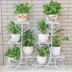 Floor-standing living room, indoor balcony, outdoor courtyard multi-tiered iron plant display and storage rack &mdash; flower pot stand