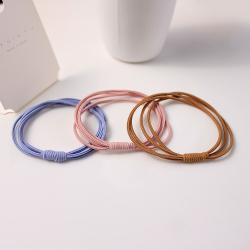 Simple hair rope handmade hair band for women to tie hair rubber band Korean ins hair band high elastic head rope rubber ring leather case