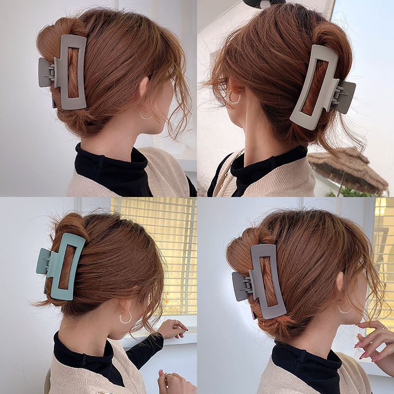 Corea del Sur ins horquilla cuadrada clip de la Cabeza trasera agarre del pelo estilo coreano elegante clip de pelo grande baño updo clip de tiburón