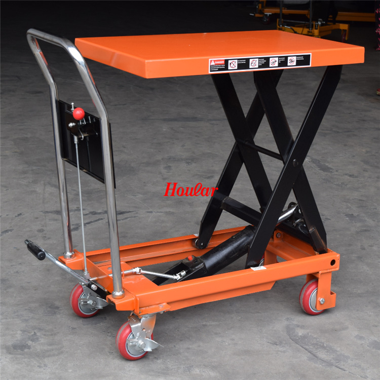 手动平台车移动式剪刀平台车PT500B模具液压平板搬运车叉车堆高车