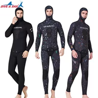 Новый 7-миллиметровый водолазный костюм, мужской костюм с капюшоном с разрезом и длинными рукавами, костюм для холодной рыбалки и охоты, костюм для подводного плавания с сноркелингом, серфингом, CR