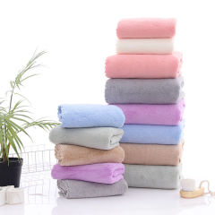 珊瑚絨素色毛巾吸水擦頭髮干發巾商超家居日用洗臉巾 擺地攤批發