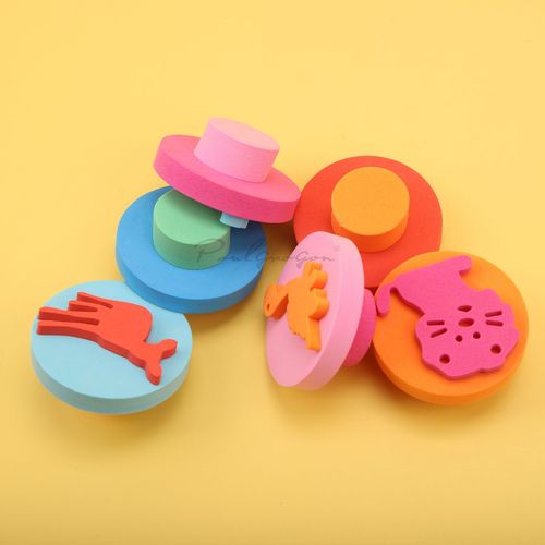 Cross-border children's painting sponge brush EVA stamp kindergarten art painting doodle 6-piece set sponge brush