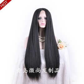 出口假发 前蕾丝假发 lace front wig 化纤假发批发 YAKI HAIR