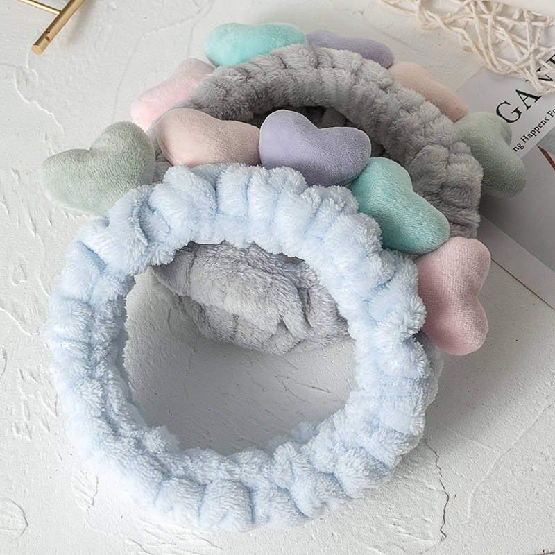 [Entrega de una pieza] Nuevo estilo coreano lindo colorido amor cara lavado pelo banda maquillaje máscara yoga anti-apagado pelo accesorios