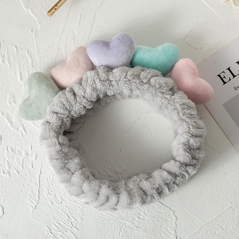 [Entrega de una pieza] Nuevo estilo coreano lindo colorido amor cara lavado pelo banda maquillaje máscara yoga anti-apagado pelo accesorios