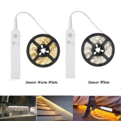 Smart LED 2835 Human Sensor Light Strip Long Battery Box USB Closet Cabinet Bed LED Sensor Light Bar
