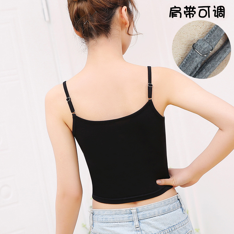 Manufacturer Wholesale Modal Camisole Women's Short Navel-Baring High-Waisted Bottoming Shirt Yoga Inner with Adjustable Shoulder Straps