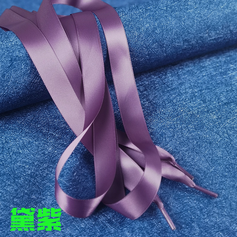 Cinta de encaje satinado color caramelo Satén de poliéster de doble cara Satén de encaje brillante encaje ancho cinta plana encaje