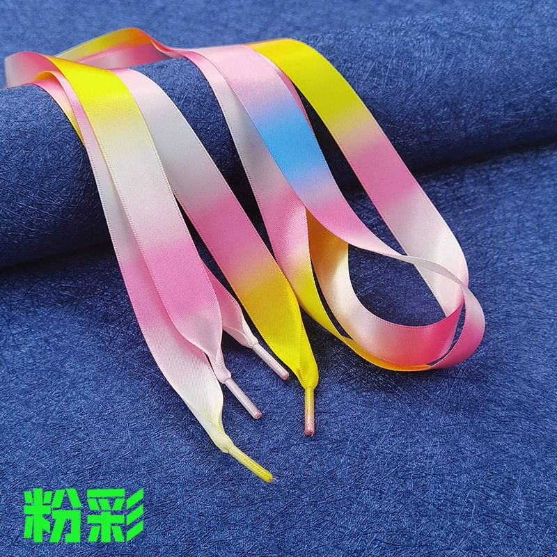丝带鞋带 缎面糖果色 双面涤纶色丁光面蕾丝绸缎宽扁织带鞋带
