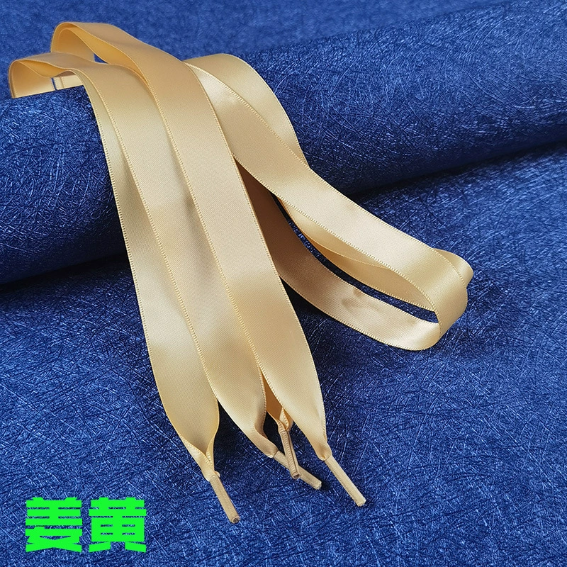 丝带鞋带 缎面糖果色 双面涤纶色丁光面蕾丝绸缎宽扁织带鞋带