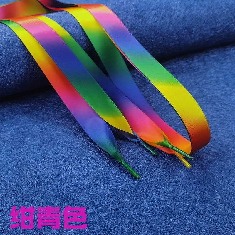丝带鞋带 缎面糖果色 双面涤纶色丁光面蕾丝绸缎宽扁织带鞋带