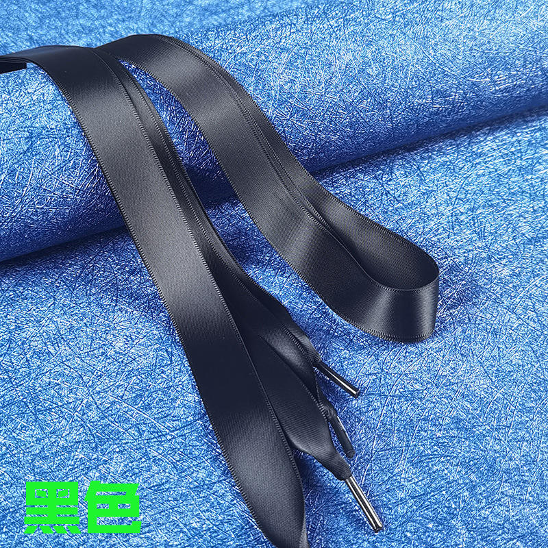 Cinta de encaje satinado color caramelo Satén de poliéster de doble cara Satén de encaje brillante encaje ancho cinta plana encaje