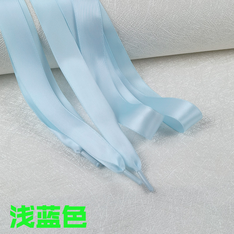 Cinta de encaje satinado color caramelo Satén de poliéster de doble cara Satén de encaje brillante encaje ancho cinta plana encaje