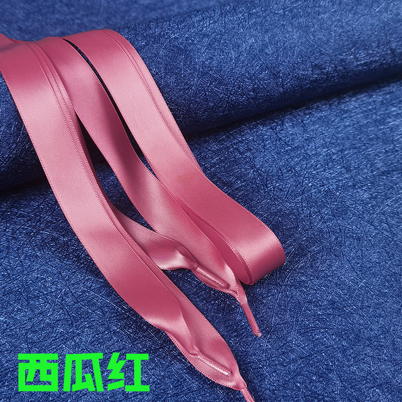 Cinta de encaje satinado color caramelo Satén de poliéster de doble cara Satén de encaje brillante encaje ancho cinta plana encaje