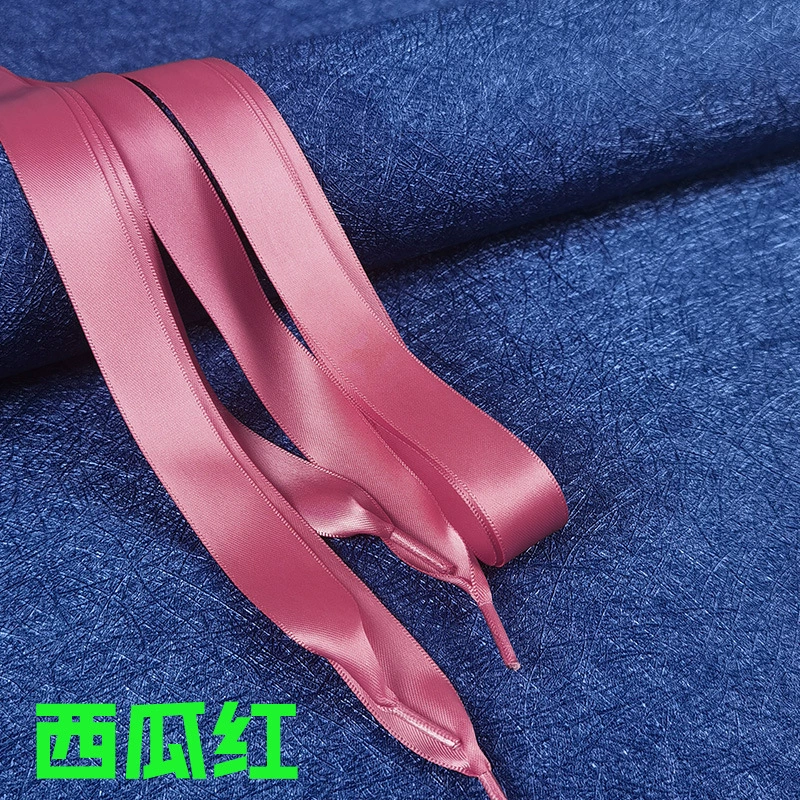 丝带鞋带 缎面糖果色 双面涤纶色丁光面蕾丝绸缎宽扁织带鞋带