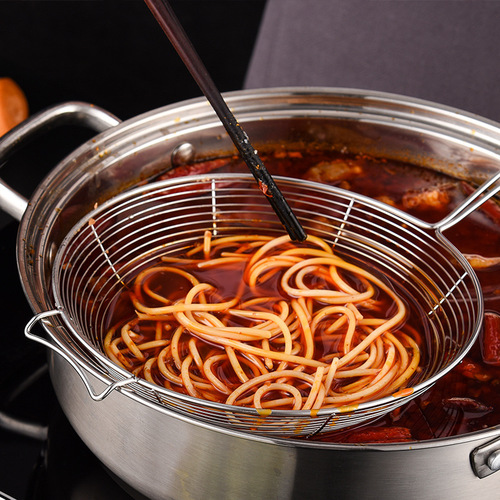 Stainless steel colander, household hot pot ladle, line leakage, fried noodles, spicy dumplings strainer, large kitchen fence