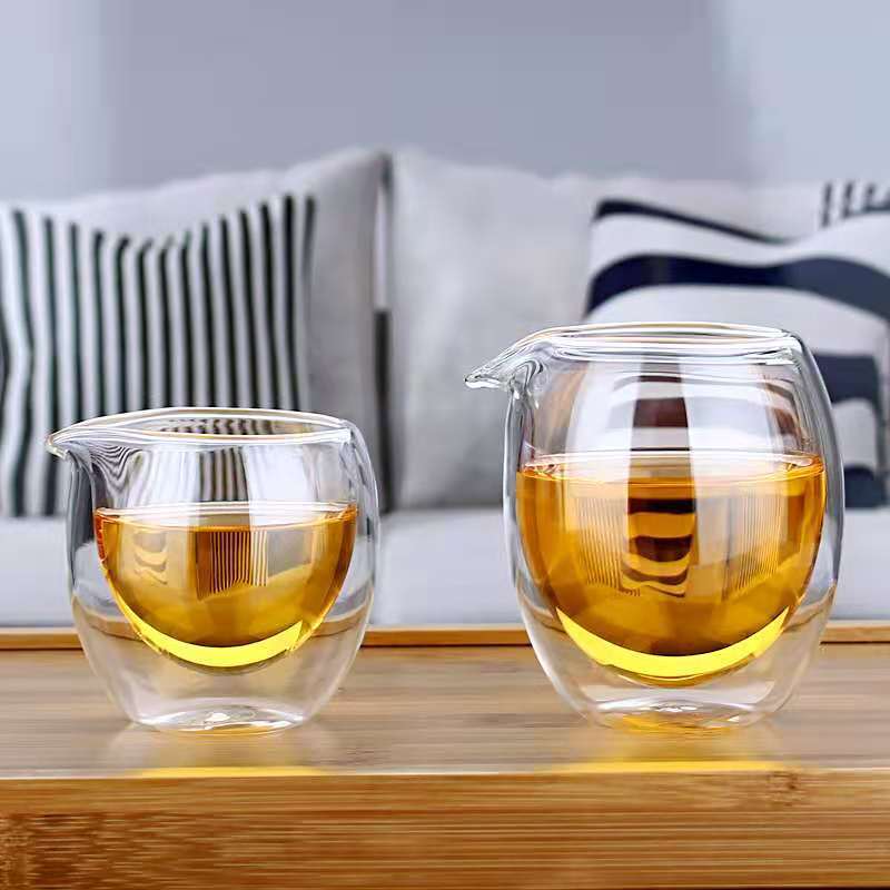 Factory wholesale double-layer glass cup tea sea tea maker 200ml fair cup tea set accessories tea cup coffee cup Factory wholesale double-layer glass cup tea sea tea maker 200ml fair cup tea set accessories tea cup coffee cup