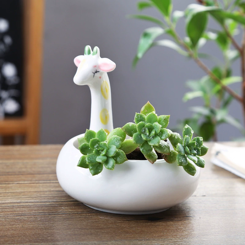 Простой творческий милый мультяшный мясистый маленький цветочный горшок керамический зеленый горшок для большого пальца горшок отличительное украшение для гостиной офиса