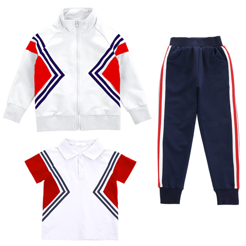 Uniforme escolar traje maestro ropa de rendimiento deportivo ropa infantil jardín de infancia ropa de primavera y otoño ropa de tres piezas de la escuela primaria ropa