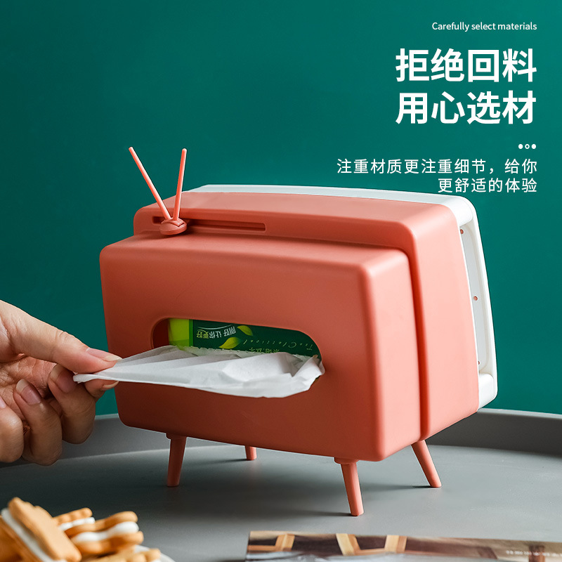 Caja de pañuelos de TV sala de estar de escritorio caja de pañuelos de cocina multifuncional soporte de teléfono móvil caja de almacenamiento de plástico al por mayor