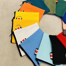 定制DIY可爱纯色帆布包钥匙袋旅行便携拉链袋零钱袋硬币迷你卡包