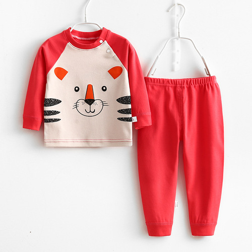 Children's underwear sets for boys and girls, autumn clothes and long trousers, home clothes, cotton sweaters, baby cotton pajamas, baby clothes