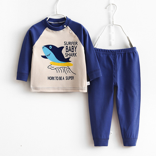 Children's underwear sets for boys and girls, autumn clothes and long trousers, home clothes, cotton sweaters, baby cotton pajamas, baby clothes