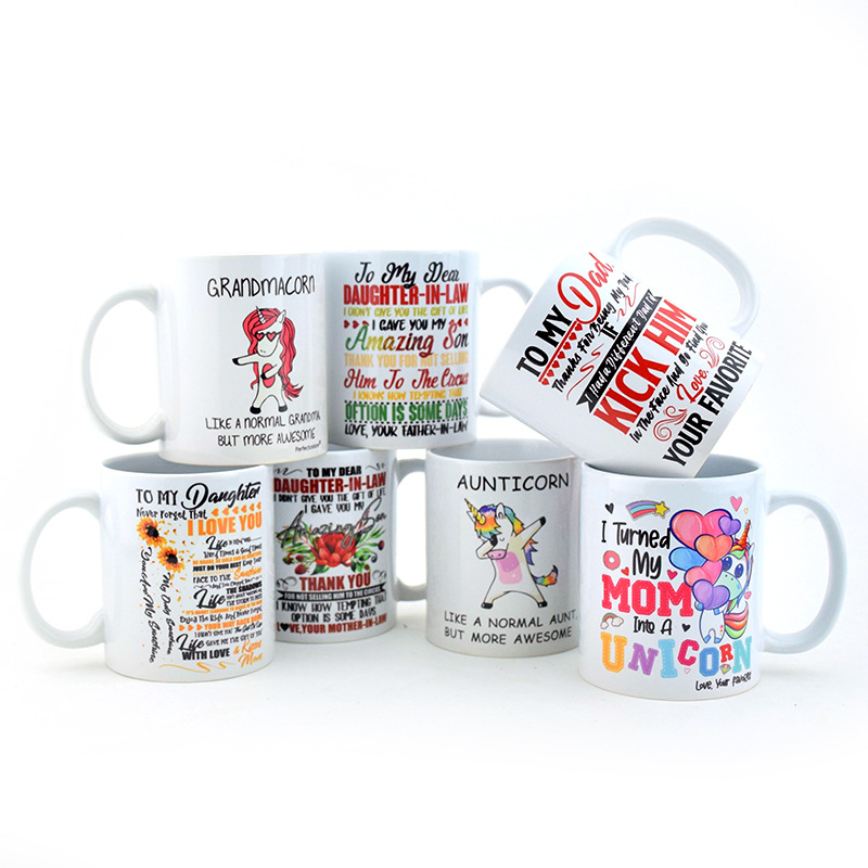 �羳���˱�ӡͼ ��תӡ��ɫ�� ʥ�����մɰױ�ӡLOGOͼƬ11oz����