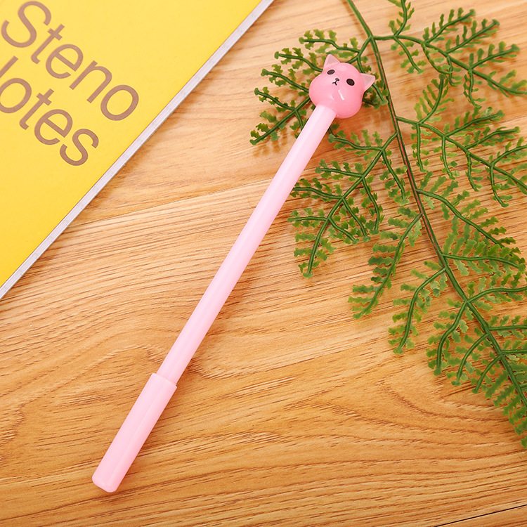 Creativo transparente lindo perro gel pluma lindo estudiante pluma aprendizaje papelería suministros de oficina a base de agua firma pluma al por mayor