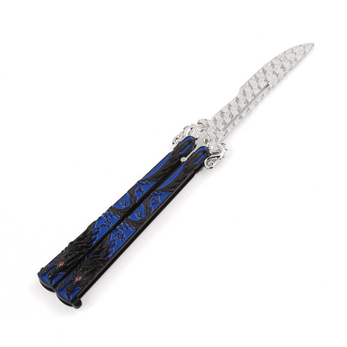 Game peripherals: chicken-eating five-claw golden dragon alloy weapon model butterfly knife tool unedged toy