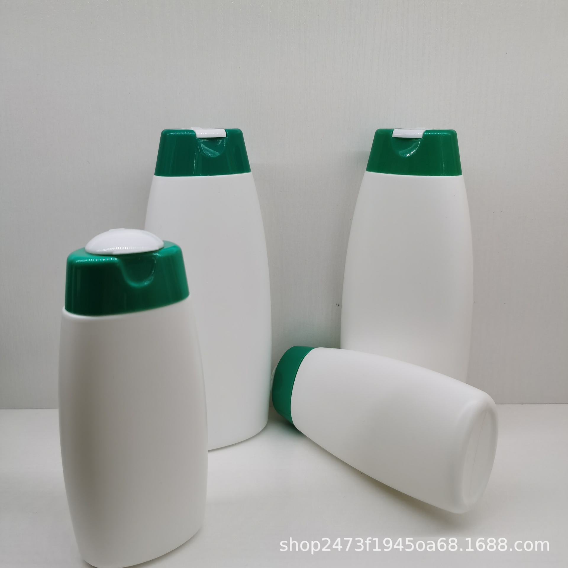 直接厂家批发PE塑料200ML 400ML洗发水沐浴露异形扁瓶+双色翻盖