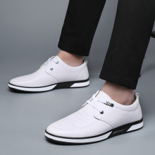 批发老人头秋季新款小白鞋休闲鞋韩版男士系带白色单鞋106101